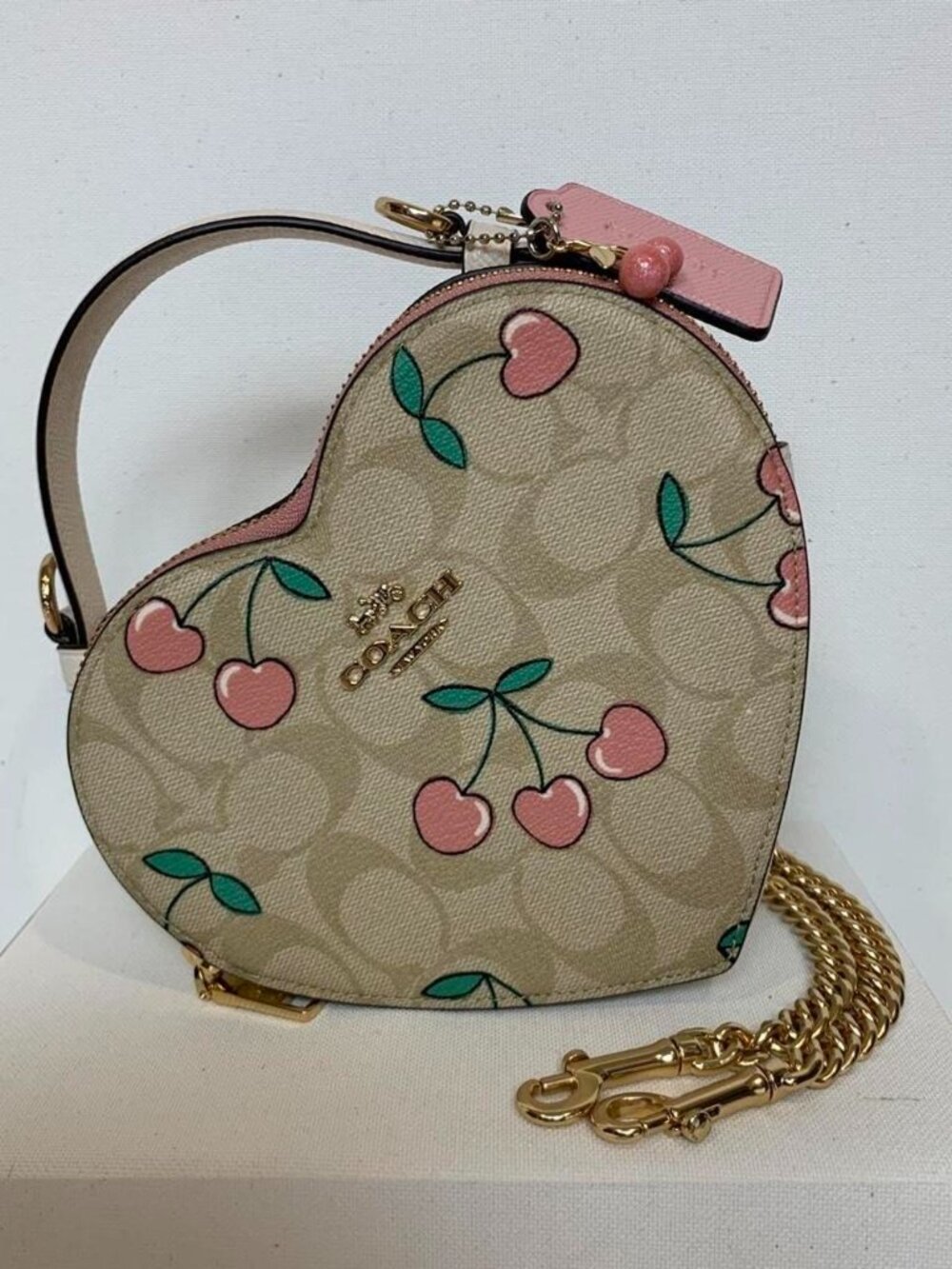 Coach Heart Crossbody in signature canvas